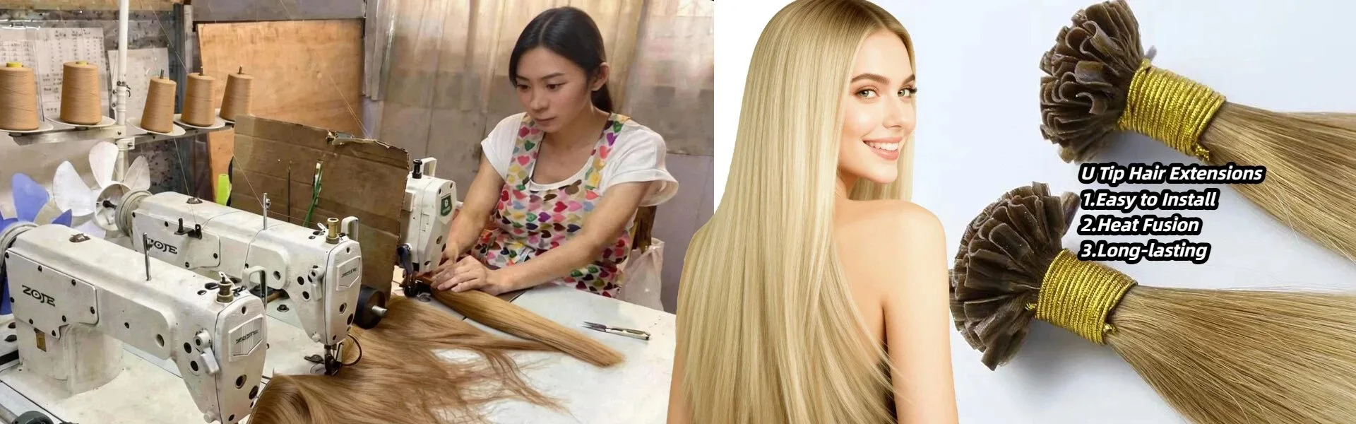 Estensioni dei capelli con punta a U